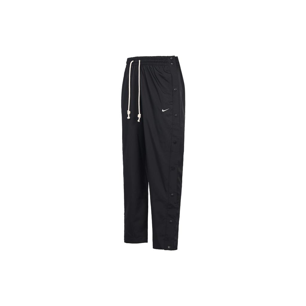 Nike Solid Color Logo Print Button-Up Elastic Casual Pants Men Bottoms Black DQ6097-010
