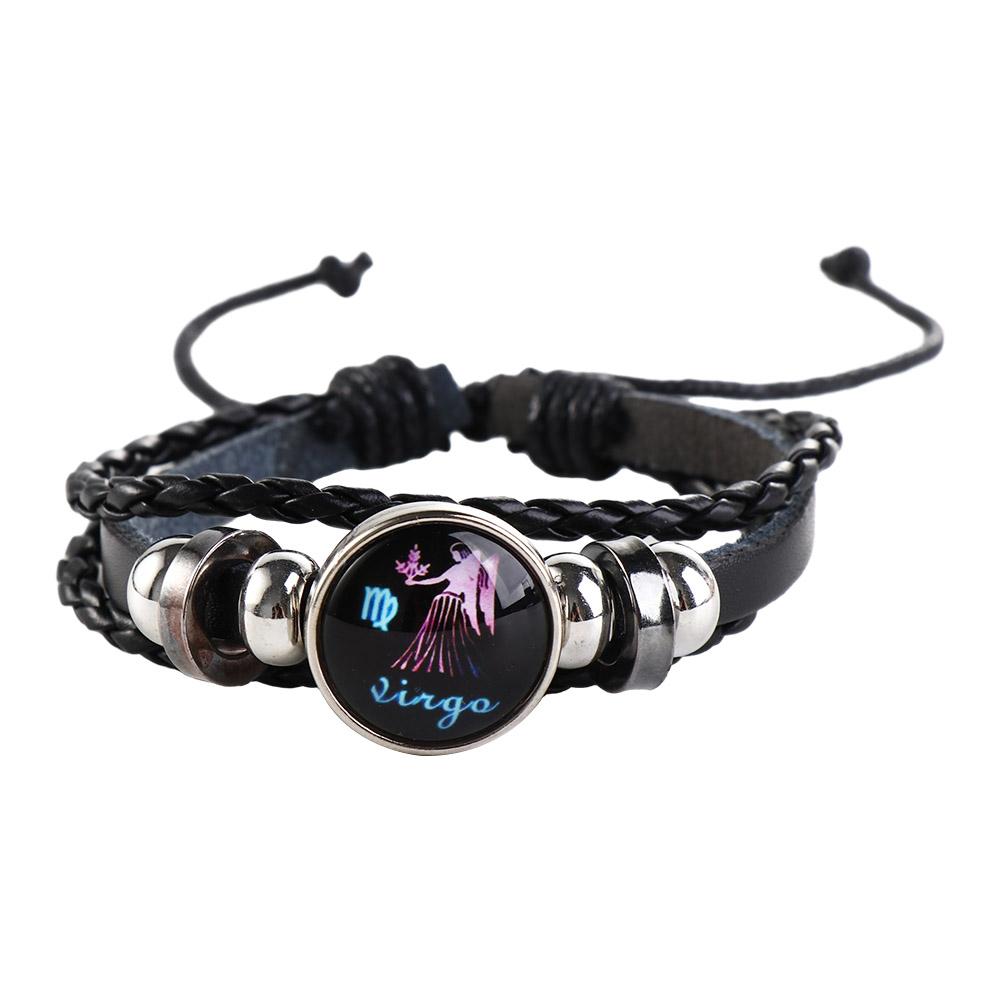 Trendy Retro Sign Multilayer Bead 12 Zodiac Twelve Constellation Horoscope Jewelry Bracelet Couple Bracelet Fashion Accessories