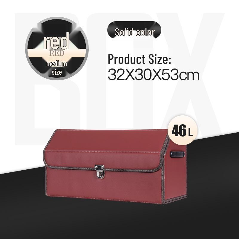 Leather Car Trunk Storage Box with Logo - Multifunctional Folding Organizer