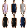 Tuta corta senza maniche con scollo rotondo e cerniera posteriore per uomo, abbigliamento adattivo per l'allattamento, pigiama per bisogni speciali