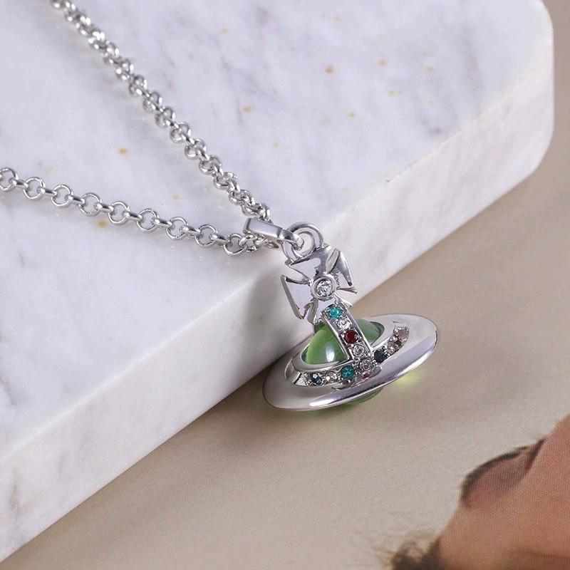 

Намисто «Імператриця Довагер» 3D скляна сфера Сатурна - Розкішний нішевий ланцюжок для ключиць