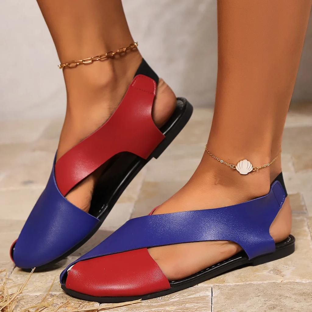 Mode Damen Schuhe im Angebot 2025 Schnür-Manschette Damen Sandalen Peeptoe Lässige Damen Sommer Übergröße Flache Bequeme Designer Sandalen