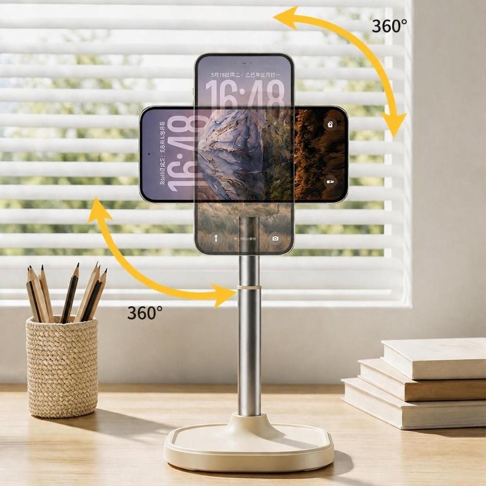 Adjustable Height Desktop Phone Holder Rotating Mount Magnetic Phone Stand Video Watching