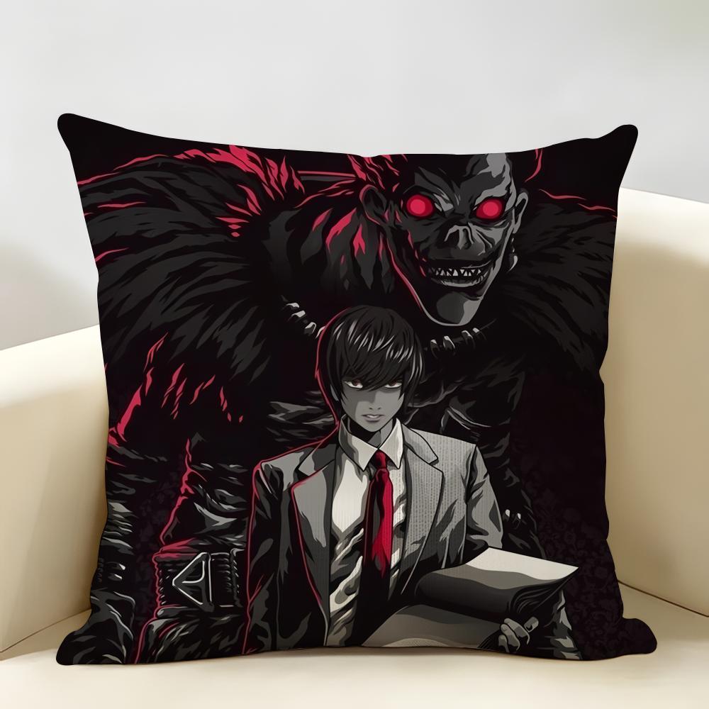 Anime DDeath NNote Cushion Cover Natural Linen Organic Fabric DoubleSided Printing Room Sofa Decor Pillow Case
