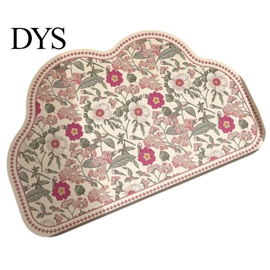 Light Luxury Home Decor Rug Retro Floral Bath Mat, Non-slip Super Absorbent Bathroom Rug, Diatomaceous Earth Quick-drying for Front Door Washable Sink