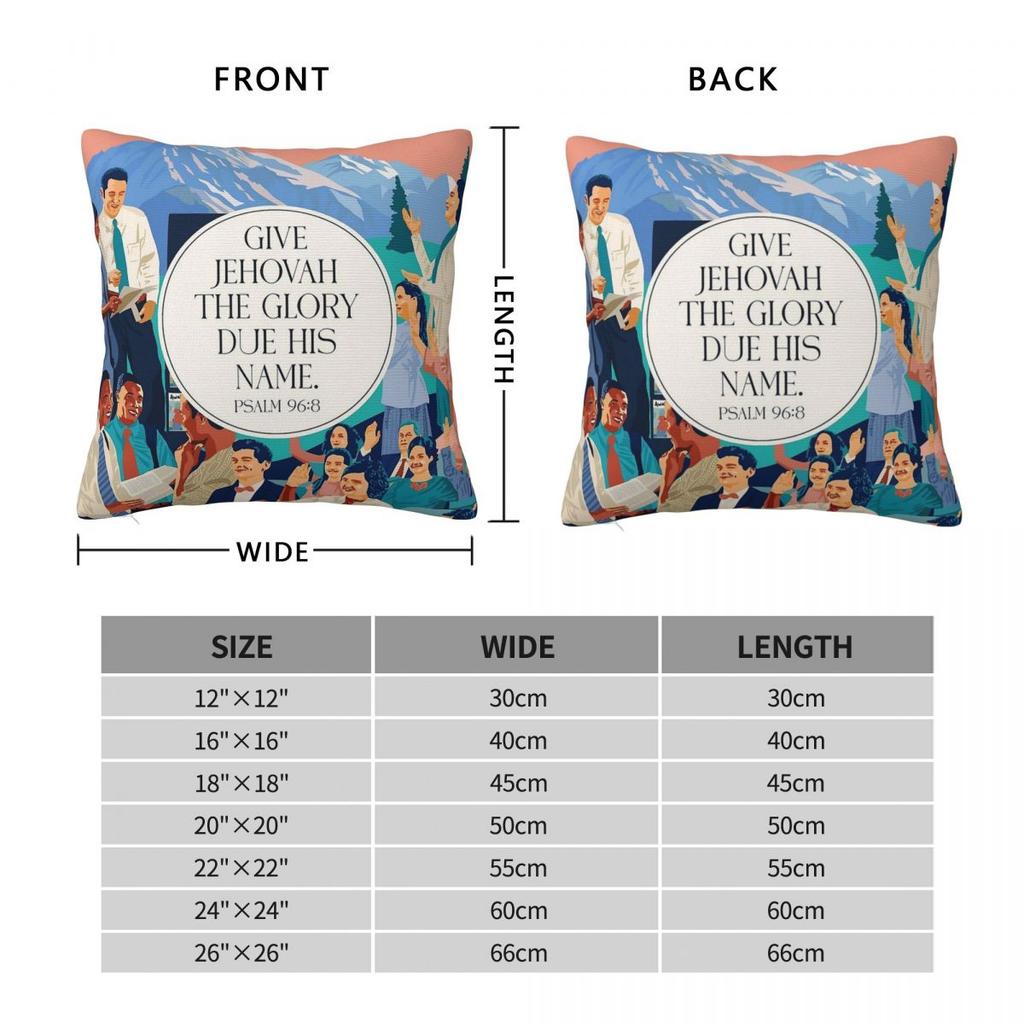 Give Jehovah Glory Due His Name Pillowcase Polyester Linen Velvet Creative Zip Decor Pillow Case Room Cushion Cover 18"