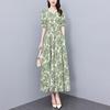 Elegant Summer Slimming Plus Size Polyester Dress for Middle-aged Women