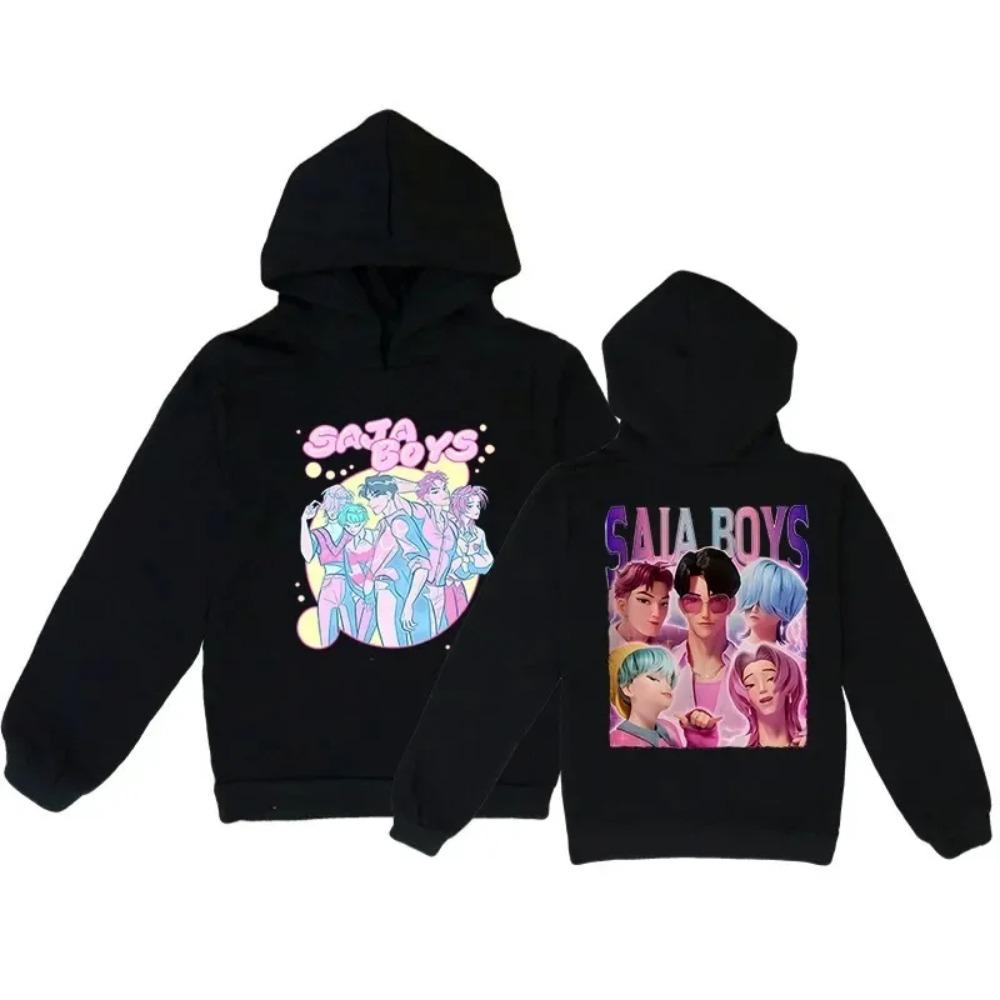 KPop Demon Hunters Saja Boys Printed Hoodies for Kids Autumn Fashion Funny Fans Gift Anime Pullover Hoodies