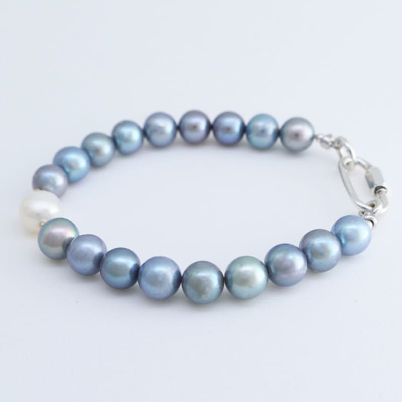 jewelCOUNTY Pink Snow Pearl Bracelet 925 Silver