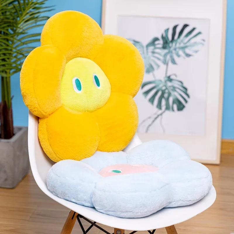 1PC 45/60cm Cartoon Simulation Flower Plush Cushion Stuffed Soft Plant Flower Washable Throw Pillow Chair Car Home Decor Gifts