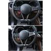 Pour 17-19 Alfa Romeo Giulia/Stelvio volant cadre en V Boîte de démarrage une touche Autocollant de décoration bouton de volant ABS