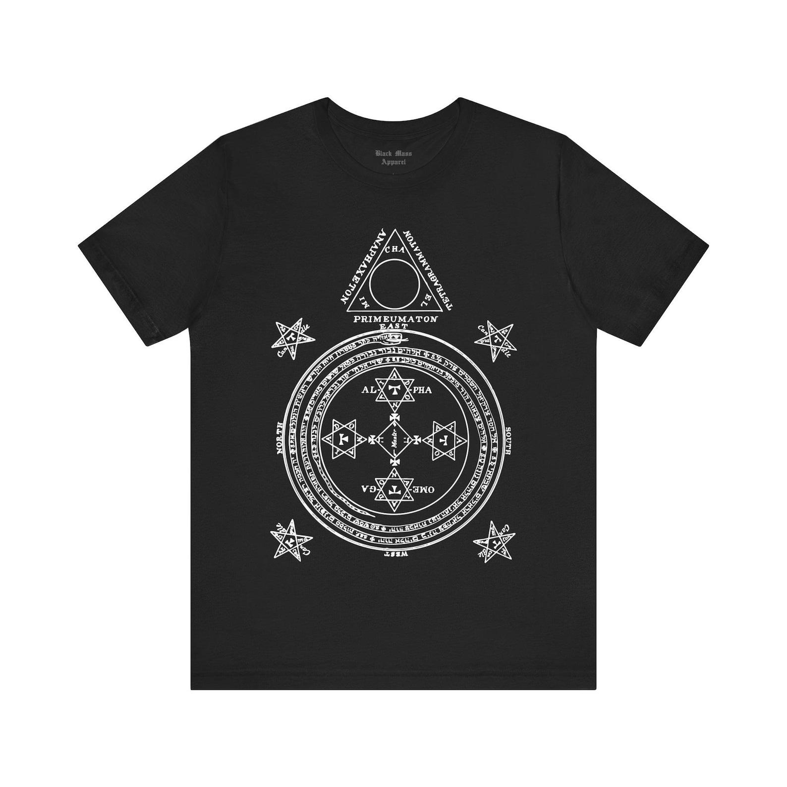 Summoning Circle, Occult T-Shirt, Vintage Creepy Art T-Shirt, Goth Shirt, Dark Aesthetic, Goetia Tee, Black Magic, Gothic Unisex Tee 4XL