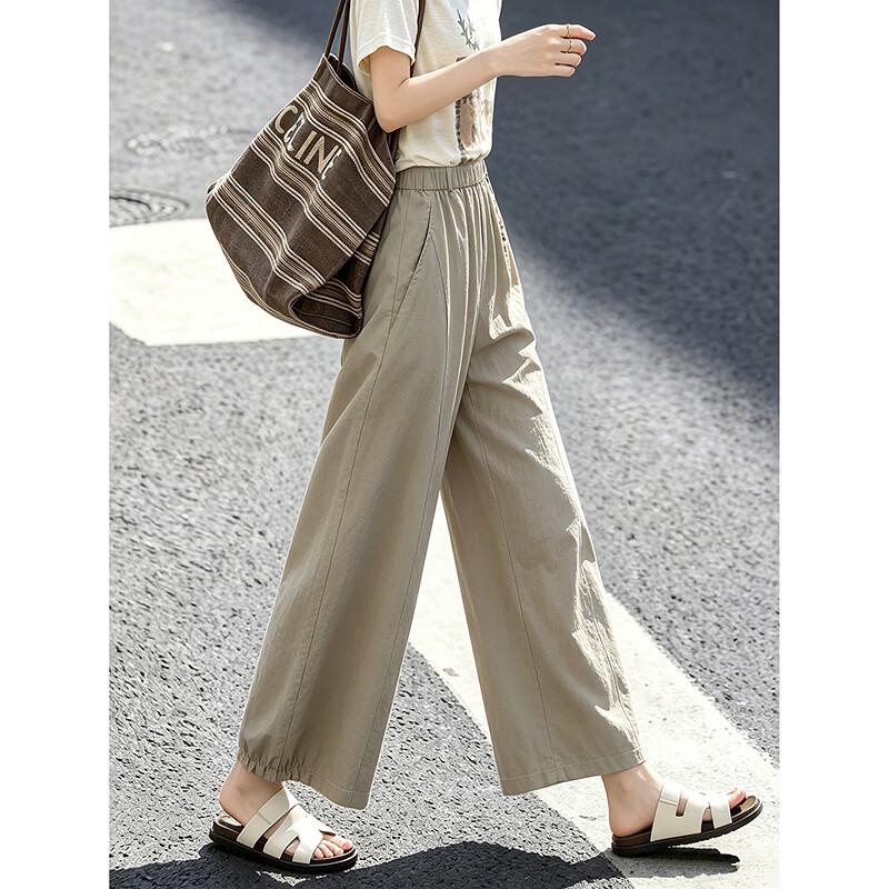 Women s Loose Wide-Leg Cropped Pants M