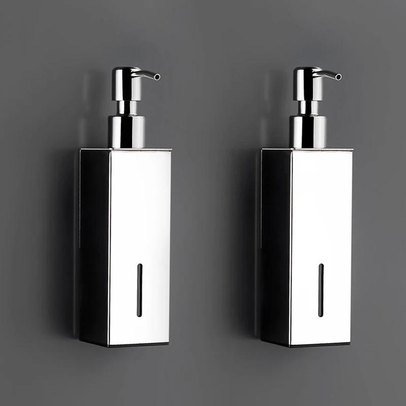 Chrome/Brushed/Black Stainless Steel Liquid Soap Dispensers Shampoo Bathroom Accessories Hotel Hardware Washing Portable Machine