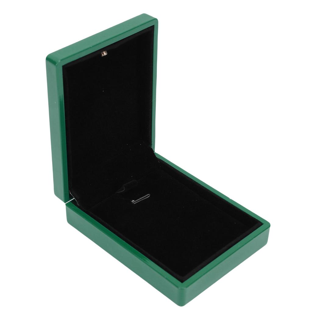 LED Light Up Pendant Box with Built In Battery Glossy Finish Necklace Jewelry Storage Case for Proposals Engagements