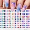 Self-Adhesive UV Polish Nail Strips 3D Glitter Marble Full Cover Nail Wraps  Women