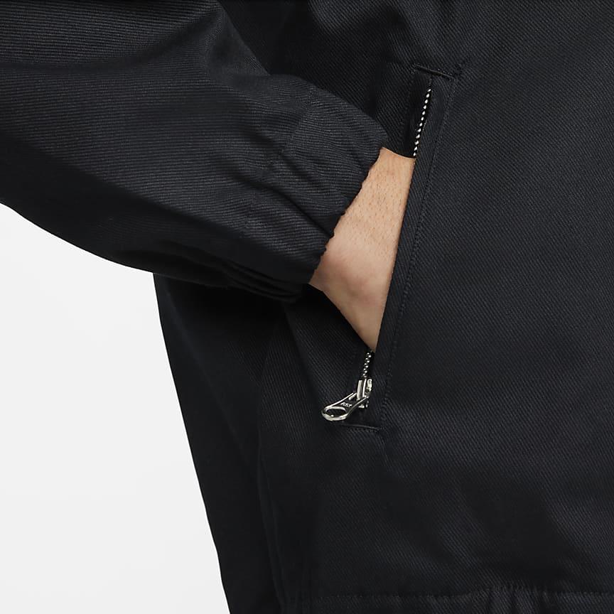 Nike Solid Color Logo Casual Collar Jacket Unisex Jackets Black DQ6335-010