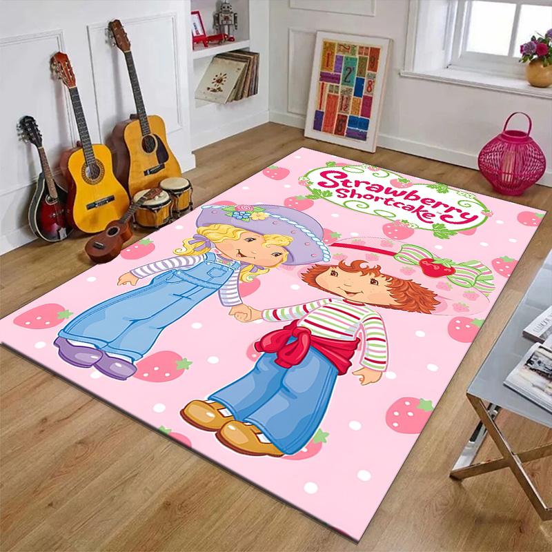 1pc Princess Strawberry (7) Design Printed Area Rug Carpet for Bedroom Living Room Home Decor Rugs Mat Non Slip Mat Rug for Bedside