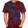 Summer Round Neck 3D Swirl Print Top Fashionable Casual Short Sleeved Men's T-shirts