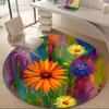1pc Floral Garden Office Round Area Rug, Indoor Mat Suitable ForOffice, Under Office Chairs Bedroom Living Room Home Decor, Room Deco  D066