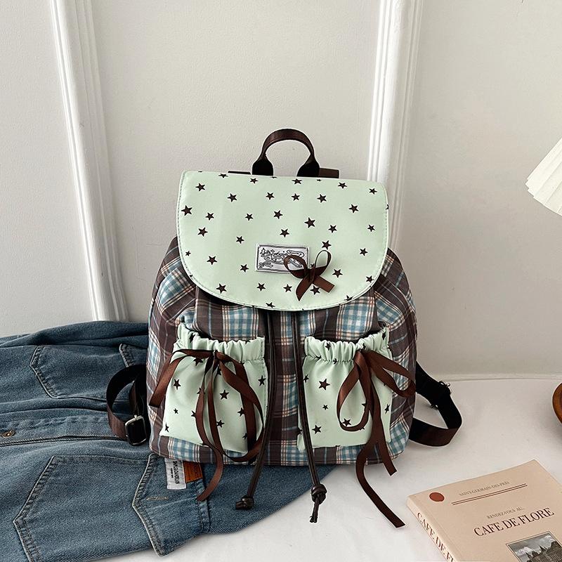 Schoolbag Elementary school student trend feeling backpack large capacity casual shoulder Korean mint green cute bow college style school bag
