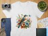 Eastern Bluebird Beautiful Bird Floral Art T Shirt, Bird Lover Shirt, Gifts for Bird Watchers, Winter Floral Tee, Nature Inspired Shirt