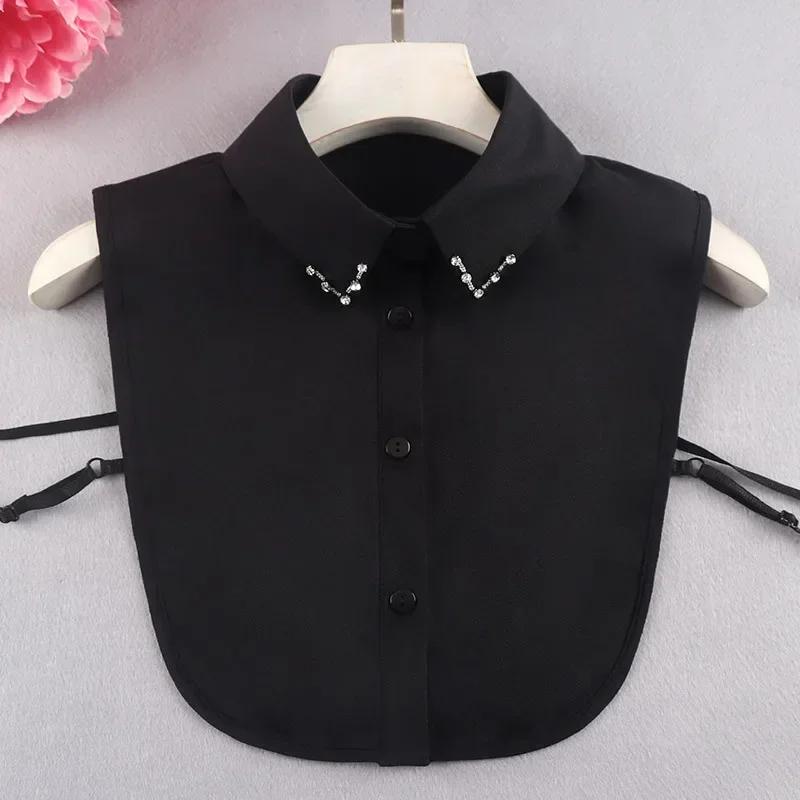 

Корейский ручной работы бусины искусственный воротник для женского осеннего свитера рубашка съемный воротник деловой блузка с ложным воротником Nep Kraagie