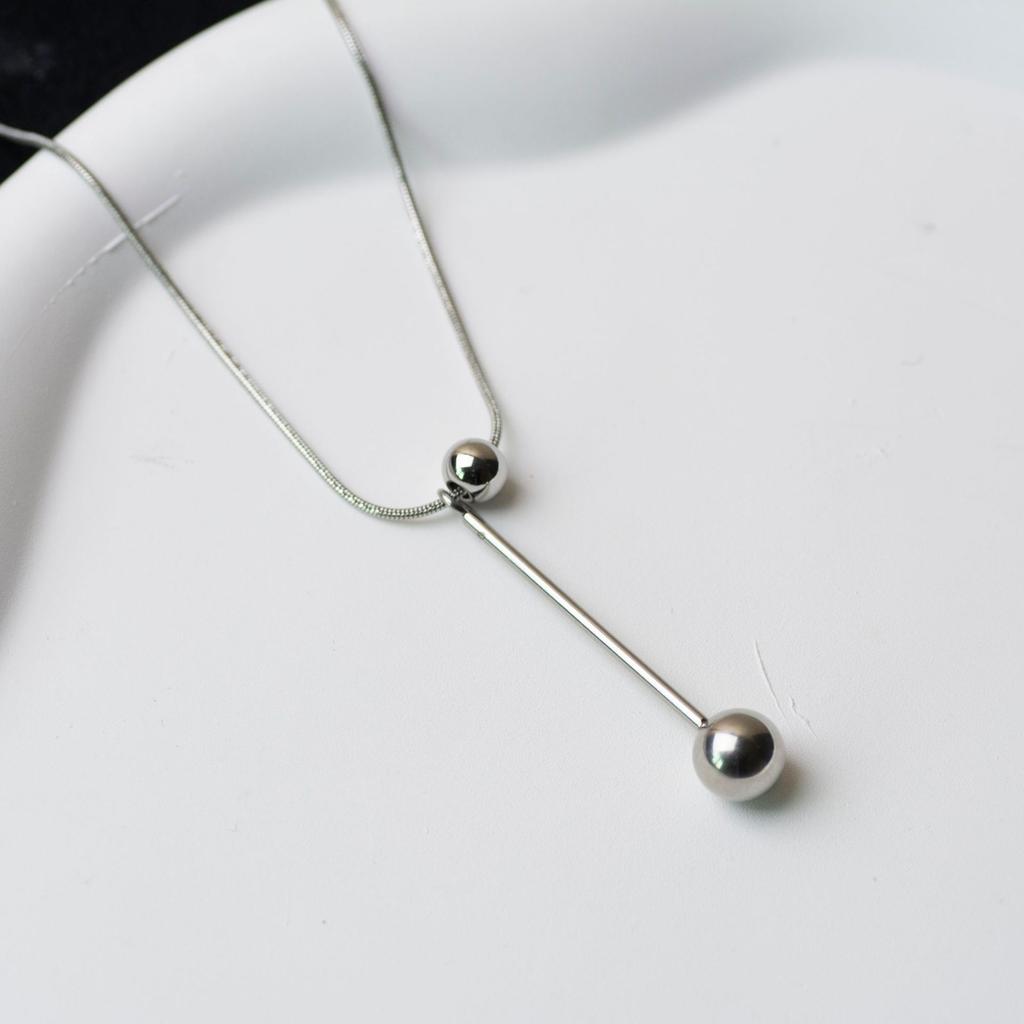 Simple Titanium Steel Necklace Women'S Light Luxury High-End Love Pendant Neck Chain Autumn And Winter Sweater Chain Minimalist Style