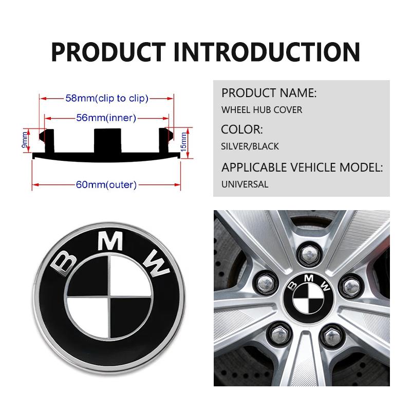4 szt. 56 mm Naklejki na koła samochodowe Emblemat na środek piasty Odznaka Naklejka Do BMW X1 X3 E39 E46 E30 E36 E87 E60 E90 F26 G02 E70 F15 E53 G05