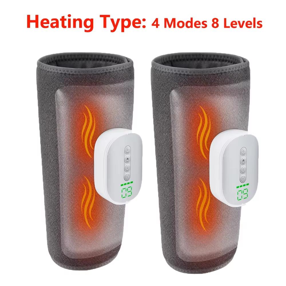 Electric Wireless Air Pressure Calf Massager 8 Level 4 Mode Air Compression Massage Heating Relief Leg Fatigue Muscle Foot Relax