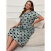 Dresses Micro Stretchy Nightgowns Short Sleeve Pullover Round Neck Dresses Oversized Women's Homewear