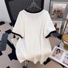Women's Plus Size Mid-Length Slimming Loose Short-Sleeve Round Neck T-Shirt
