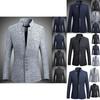 Elegant Mens Single Breasted Stand Collar Jacket Chinese Tunic Suit Business Blazer