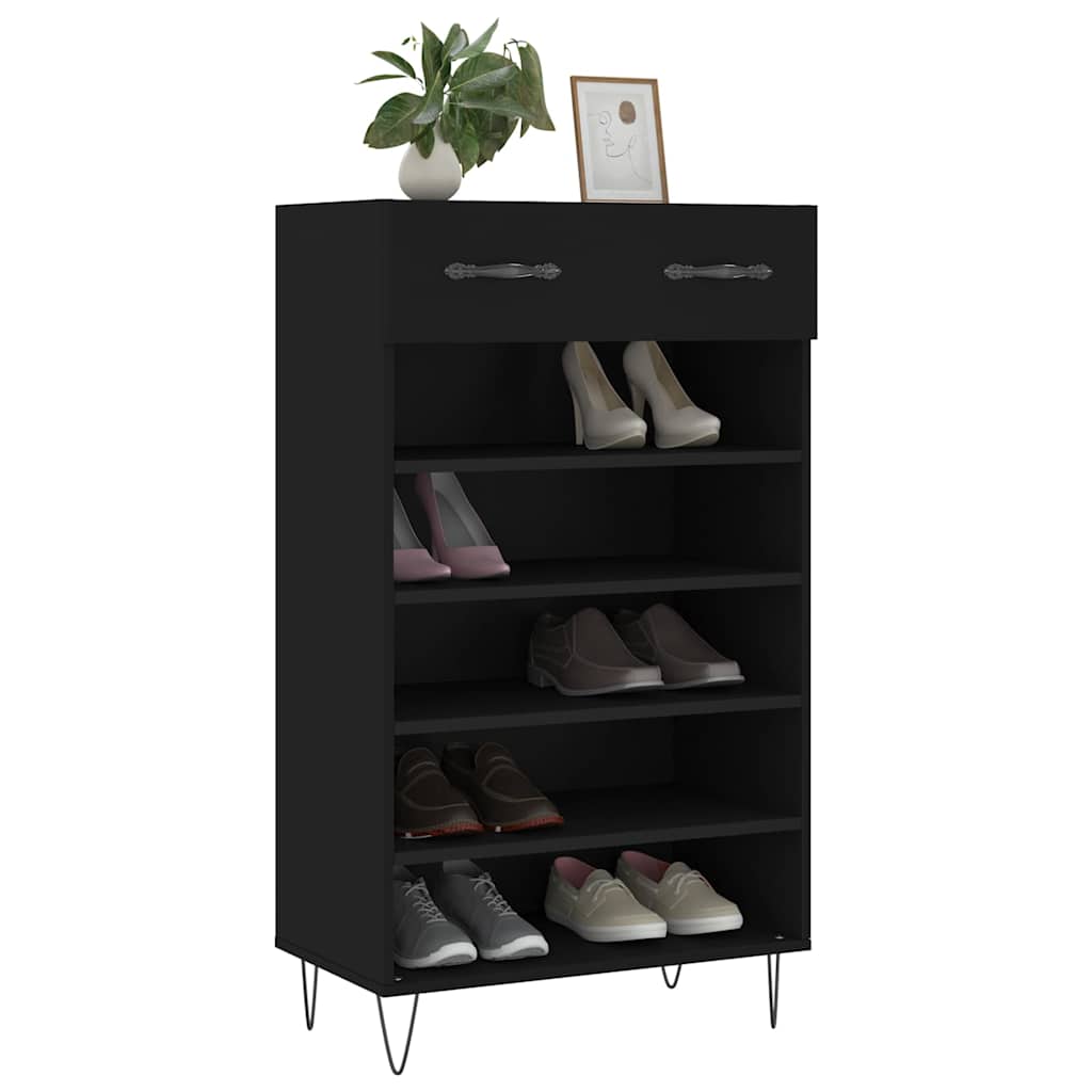Vidaxl Szafka Na Buty, Czarna, 60X35X105 Cm, Materiał Drewnopochodny