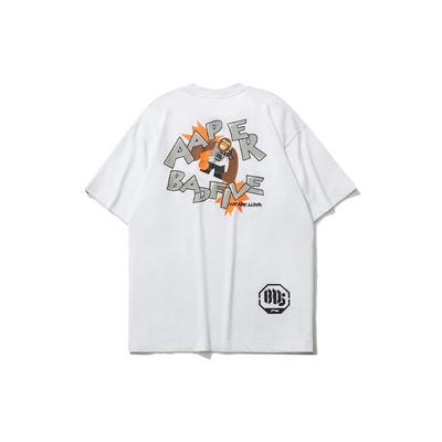 Li Ning X Aape Collaboration Badfive Theme Ape Head Print T-Shirt Men Tops White AHSR747-2