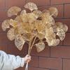 5 Stück Dreizackiges Fächerblatt Netz Kunstgold Ginkgo Eukalyptus Stechpalme Für Hochzeitsbogen Blumenarrangement Heimdekor Handwerk