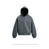 Unisex Oversized Hooded Zip-Up Sweatshirt With Rhinestone Embellishment Cotton Blend Casual Wear