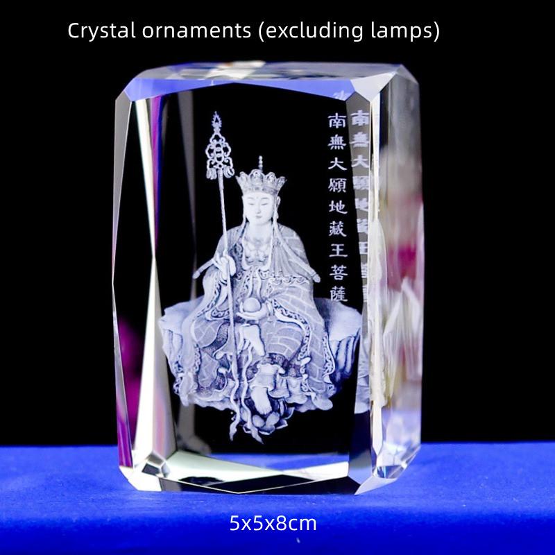 Ornament der Kristall-Buddha-Statue des Königs von Tibet Bodhisattva Heimdekorationszubehör Kristallhandwerk Kristalllampe
