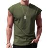 T-shirt décontracté à manches courtes rondes sans manches respirant pour hommes - Débardeur de sport d'été basique