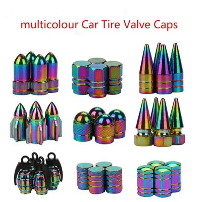 1PCS Neon Lights Color Aluminum Car Tire Valve Caps General Cars Truck Air Port Cover High Quality Tire Rim Valve Wheel Stem Cap