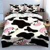 "Cute Cow Print Decoration Set" Bedding Set with 1 Duvet Cover 2 Pillowcases Single Double King Queen Gift