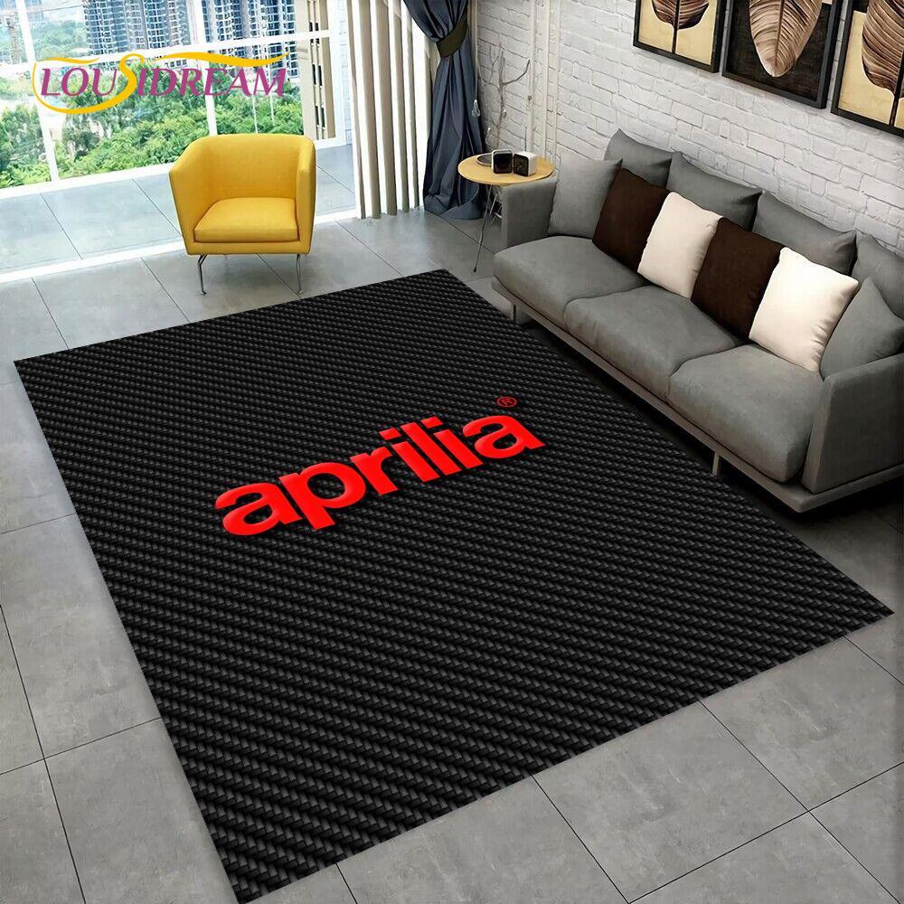 Tappeto con logo HD Aprilia Racing per moto per casa, soggiorno, camera da letto, divano, zerbino decorativo, tappeto per bambini antiscivolo per pavimento 3D