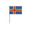 Zahnstocher Flagge Åland - 10 cm - 100 Stück - Selbstklebender Kunststoff - Bambusstab -