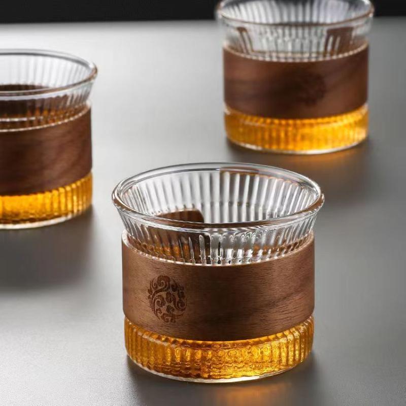 1 Item Glass Coffee Mug Japan Style Style Walnut Cup SleeveTransparent Kawaii Cup Mug Coffeeware Beautiful Tea Mugs Beer Mug Adorable Mug