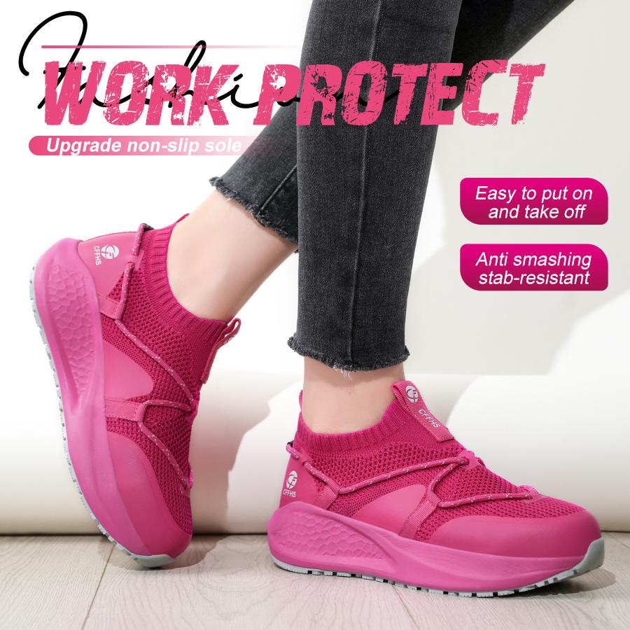 Dernières Chaussures de Travail pour Femmes Chaussures de Sécurité Anti-Perforation Baskets à Plateforme Antidérapantes Chaussures à Embout Acier pour Femmes Bottes de Sécurité Confortables Dame