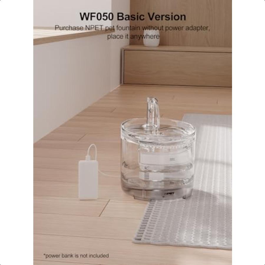 

Фонтан для воды для кошек WF050TP 1,5 л Автоматический фонтан для питья для домашних животных со сменным комплектом кранаБез адаптера United States