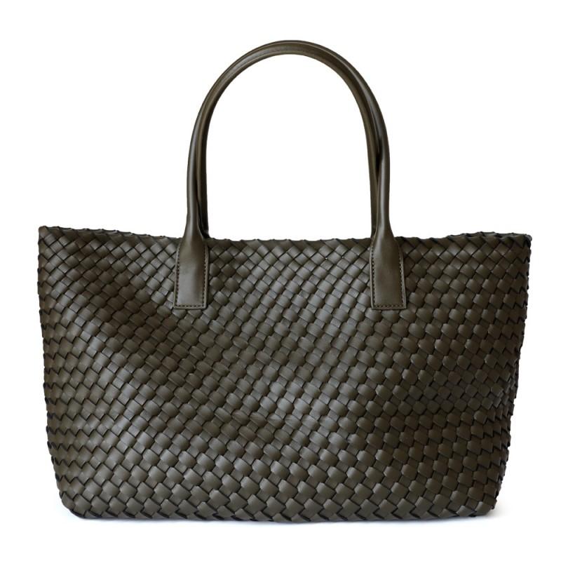 Borsa Tote in Pelle Intrecciata Grande Capacità Morbida Vera Pelle di Mucca Borsa a Spalla Borsa a Mano per il Pendolarismo Quotidiano Stile Urbano