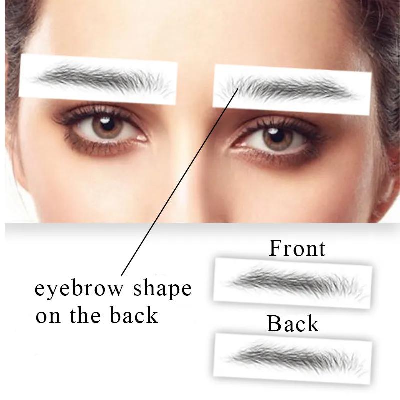 Adesivo Tatuaggio Temporaneo Sopracciglia 4D Effetto Pelo Moda Lunga Durata Trasferimenti Trucco Bianco 8 Forme Sopracciglia Carta
