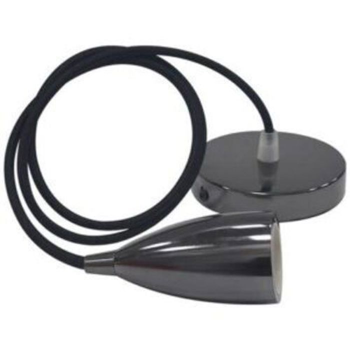 Suspension câble (1m) Edison perle noir E27 IP20 max 60W