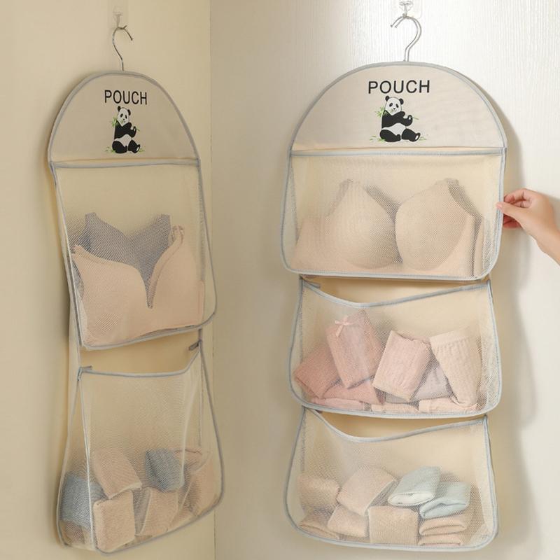 Large Capacity Storage Net, Dormitory Wardrobe, Socks Underwear Hanging Bag, Multilayer Breathable Mesh Pocket Door Storage Bags